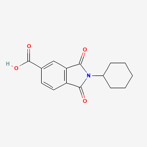 molecular formula C15H15NO4 B1347531 2-环己基-1,3-二氧代异吲哚啉-5-羧酸 CAS No. 67822-74-6