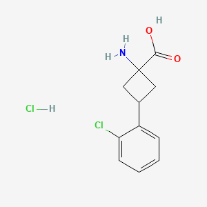 (1s,3s)-1-Amino-3-(2-chlorophenyl)cyclobutane-1-carboxylic acid hydrochloride, trans