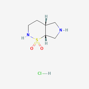 molecular formula C6H13ClN2O2S B13475341 rac-(4aR,7aR)-octahydro-1lambda6-pyrrolo[3,4-e][1,2]thiazine-1,1-dione hydrochloride 