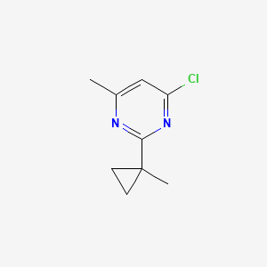 molecular formula C9H11ClN2 B13475346 4-Chloro-6-methyl-2-(1-methylcyclopropyl)pyrimidine 