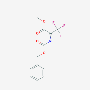 molecular formula C13H12F3NO4 B134754 Ethyl 2-{[(benzyloxy)carbonyl]imino}-3,3,3-trifluoropropanoate CAS No. 126535-92-0