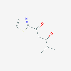 molecular formula C9H11NO2S B13475426 4-Methyl-1-(thiazol-2-yl)pentane-1,3-dione 