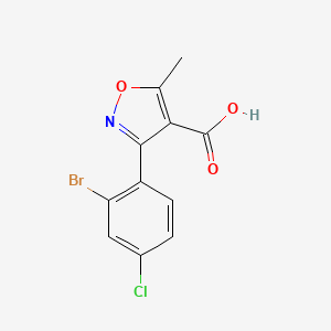 molecular formula C11H7BrClNO3 B13475429 3-(2-Bromo-4-chlorophenyl)-5-methylisoxazole-4-carboxylic acid 