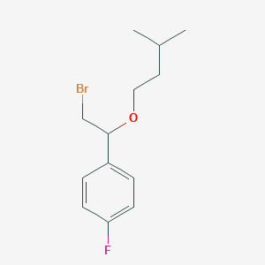 molecular formula C13H18BrFO B13475430 1-(2-Bromo-1-(isopentyloxy)ethyl)-4-fluorobenzene 