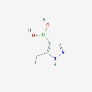 molecular formula C5H9BN2O2 B13475444 (3-ethyl-1H-pyrazol-4-yl)boronic acid 