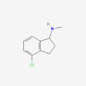 molecular formula C10H12ClN B13475462 4-chloro-N-methyl-2,3-dihydro-1H-inden-1-amine 