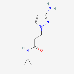 molecular formula C9H14N4O B13475486 3-(3-Amino-1h-pyrazol-1-yl)-N-cyclopropylpropanamide 