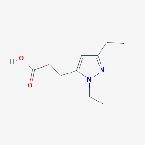 molecular formula C10H16N2O2 B13475508 3-(1,3-Diethyl-1h-pyrazol-5-yl)propanoic acid 