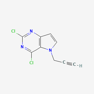 molecular formula C9H5Cl2N3 B13475530 2,4-dichloro-5-(prop-2-yn-1-yl)-5H-pyrrolo[3,2-d]pyrimidine 