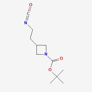 molecular formula C11H18N2O3 B13475551 Tert-butyl 3-(2-isocyanatoethyl)azetidine-1-carboxylate CAS No. 2649067-41-2