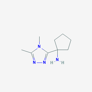 molecular formula C9H16N4 B13475580 1-(4,5-Dimethyl-4h-1,2,4-triazol-3-yl)cyclopentan-1-amine 