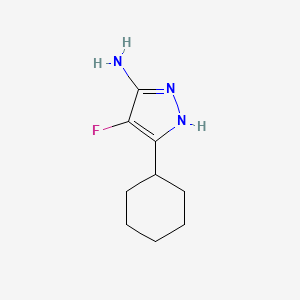 molecular formula C9H14FN3 B13475620 3-Cyclohexyl-4-fluoro-1H-pyrazol-5-amine 