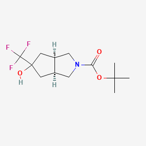 rac-tert-butyl(3aR,6aS)-5-hydroxy-5-(trifluoromethyl)-octahydrocyclopenta[c]pyrrole-2-carboxylate,cis