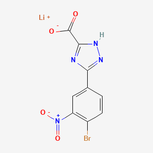 molecular formula C9H4BrLiN4O4 B13475797 lithium(1+) 5-(4-bromo-3-nitrophenyl)-1H-1,2,4-triazole-3-carboxylate 