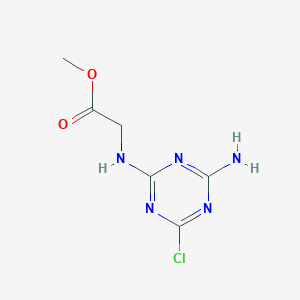 molecular formula C6H8ClN5O2 B13475810 Methyl 2-[(4-amino-6-chloro-1,3,5-triazin-2-yl)amino]acetate 