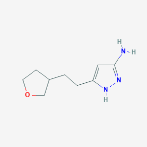 molecular formula C9H15N3O B13475922 5-[2-(oxolan-3-yl)ethyl]-1H-pyrazol-3-amine 