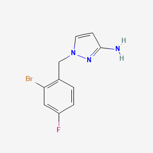 molecular formula C10H9BrFN3 B13475954 1-(2-Bromo-4-fluorobenzyl)-1h-pyrazol-3-amine 