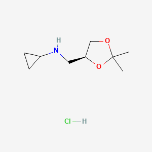 molecular formula C9H18ClNO2 B13475970 N-{[(4S)-2,2-dimethyl-1,3-dioxolan-4-yl]methyl}cyclopropanamine hydrochloride 