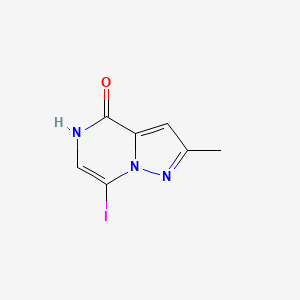 molecular formula C7H6IN3O B13476061 7-iodo-2-methyl-4H,5H-pyrazolo[1,5-a]pyrazin-4-one 