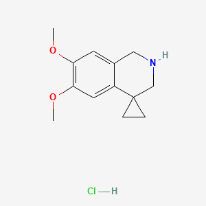 molecular formula C13H18ClNO2 B13476066 6',7'-dimethoxy-2',3'-dihydro-1'H-spiro[cyclopropane-1,4'-isoquinoline] hydrochloride CAS No. 2866309-00-2