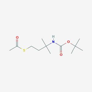 molecular formula C12H23NO3S B13476099 Tert-butyl N-[4-(acetylsulfanyl)-2-methylbutan-2-YL]carbamate 