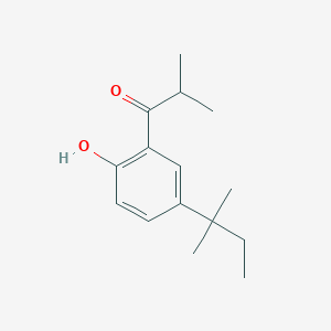 molecular formula C15H22O2 B13476133 1-(2-Hydroxy-5-(tert-pentyl)phenyl)-2-methylpropan-1-one 