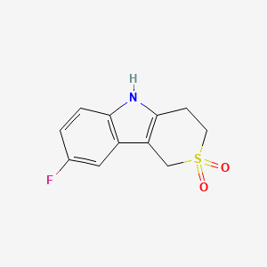 molecular formula C11H10FNO2S B13476188 8-Fluoro-1,3,4,5-tetrahydrothiopyrano[4,3-b]indole 2,2-dioxide 