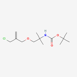 molecular formula C13H24ClNO3 B13476206 tert-butyl N-(1-{[2-(chloromethyl)prop-2-en-1-yl]oxy}-2-methylpropan-2-yl)carbamate 