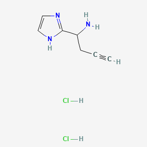 molecular formula C7H11Cl2N3 B13476227 1-(1H-imidazol-2-yl)but-3-yn-1-amine dihydrochloride 