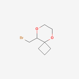 molecular formula C8H13BrO2 B13476240 9-(Bromomethyl)-5,8-dioxaspiro[3.5]nonane 