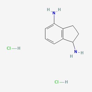 molecular formula C9H14Cl2N2 B13476356 2,3-dihydro-1H-indene-1,4-diamine dihydrochloride 