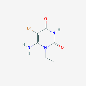 molecular formula C6H8BrN3O2 B134764 6-amino-5-bromo-1-ethylpyrimidine-2,4(1H,3H)-dione CAS No. 131598-61-3