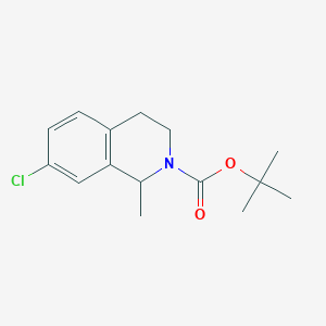 molecular formula C15H20ClNO2 B13476412 tert-butyl 7-chloro-1-methyl-3,4-dihydroisoquinoline-2(1H)-carboxylate 