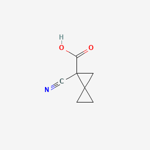 molecular formula C7H7NO2 B13476445 1-Cyanospiro[2.2]pentane-1-carboxylic acid 