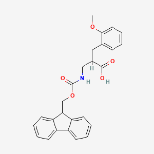 molecular formula C26H25NO5 B13476480 (R)-2-[(9H-Fluoren-9-ylmethoxycarbonylamino)-methyl]-3-(2-methoxy-phenyl)-propionic acid 