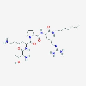 molecular formula C28H55N9O5 B134765 Tuftsinyl-n-heptylamide CAS No. 144022-55-9