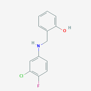 molecular formula C13H11ClFNO B1347651 2-{[(3-Chloro-4-fluorophenyl)amino]methyl}phenol CAS No. 329779-41-1