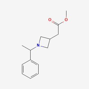 molecular formula C14H19NO2 B13476532 Methyl 2-[1-(1-phenylethyl)azetidin-3-yl]acetate 