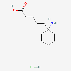 molecular formula C11H22ClNO2 B13476561 5-(1-Aminocyclohexyl)pentanoicacidhydrochloride 