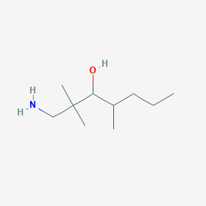 molecular formula C10H23NO B13476567 1-Amino-2,2,4-trimethylheptan-3-ol 