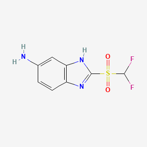 molecular formula C8H7F2N3O2S B13476572 2-((Difluoromethyl)sulfonyl)-1h-benzo[d]imidazol-6-amine CAS No. 1249650-38-1