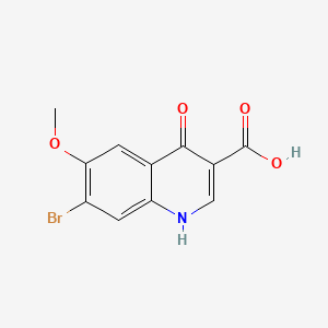 molecular formula C11H8BrNO4 B13476596 7-Bromo-4-hydroxy-6-methoxyquinoline-3-carboxylic acid 