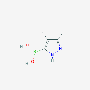 molecular formula C5H9BN2O2 B13476609 (3,4-dimethyl-1H-pyrazol-5-yl)boronic acid 