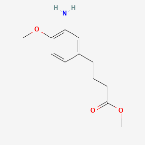 molecular formula C12H17NO3 B13476611 Methyl 4-(3-amino-4-methoxyphenyl)butanoate 