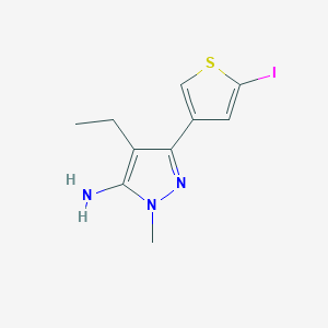 molecular formula C10H12IN3S B13476677 4-Ethyl-3-(5-iodothiophen-3-yl)-1-methyl-1h-pyrazol-5-amine 