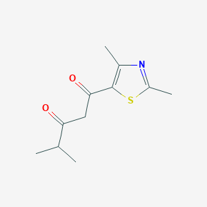 molecular formula C11H15NO2S B13476698 1-(2,4-Dimethylthiazol-5-yl)-4-methylpentane-1,3-dione 