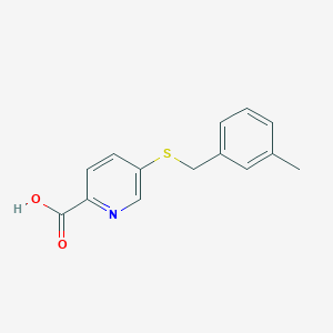 5-{[(3-Methylphenyl)methyl]sulfanyl}pyridine-2-carboxylic acid