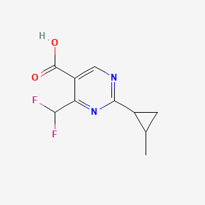 molecular formula C10H10F2N2O2 B13476704 4-(Difluoromethyl)-2-(2-methylcyclopropyl)pyrimidine-5-carboxylic acid 