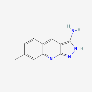 molecular formula C11H10N4 B1347671 7-Methyl-1H-pyrazolo[3,4-b]quinolin-3-ylamine CAS No. 351357-44-3
