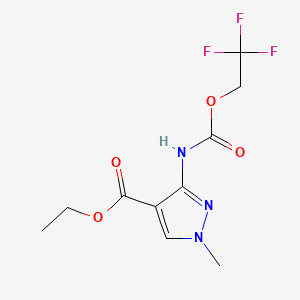 molecular formula C10H12F3N3O4 B13476725 ethyl 1-methyl-3-{[(2,2,2-trifluoroethoxy)carbonyl]amino}-1H-pyrazole-4-carboxylate 